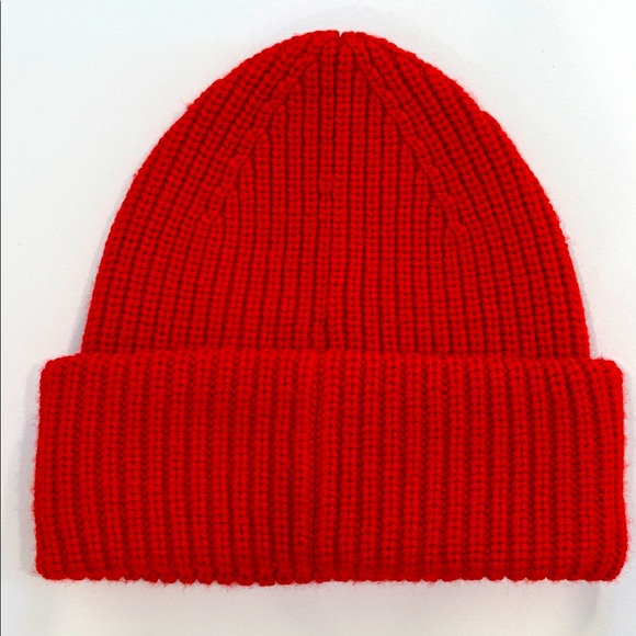 Coach Bright Red Beanie Hat - Picture 2 of 3